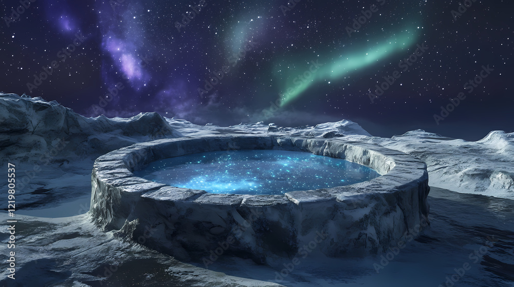 Naklejka premium winter tundra cold polar lake