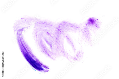Violet watercolor smeared, brush stroke, isolated on white	