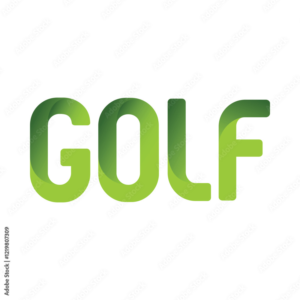 Golf tshirt typography in green gradient Golf tshirt typography in green gradient