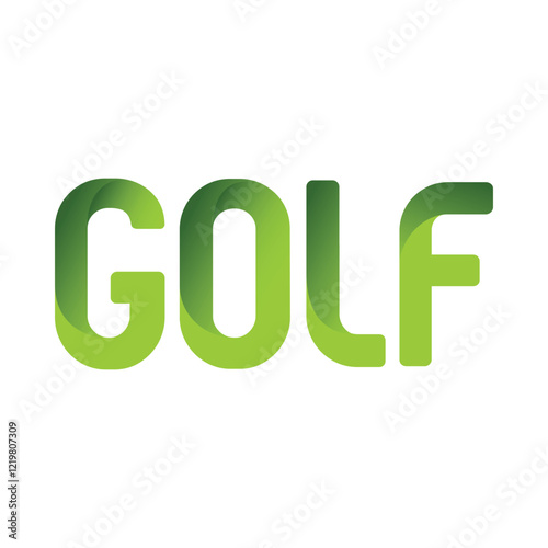 Golf tshirt typography in green gradient 
