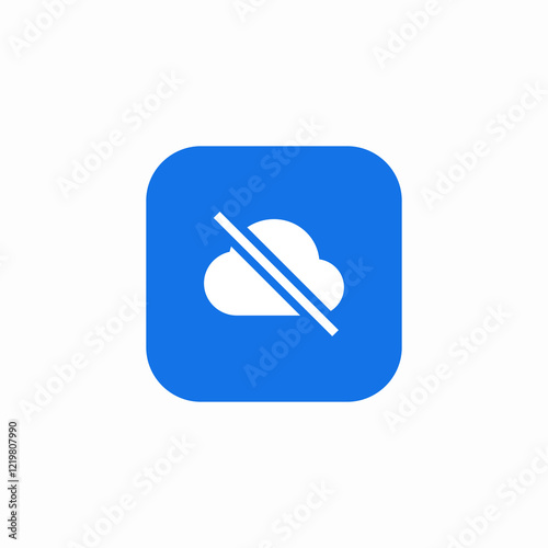 nonexistent cloud system icon sign vector