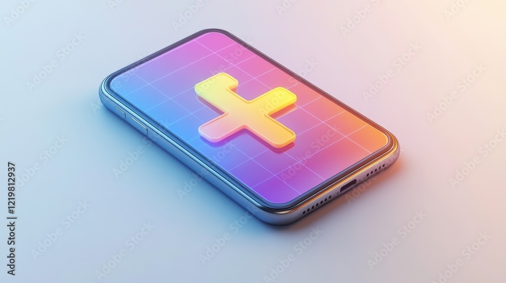 Obraz premium Modern Smartphone with Colorful Media Design