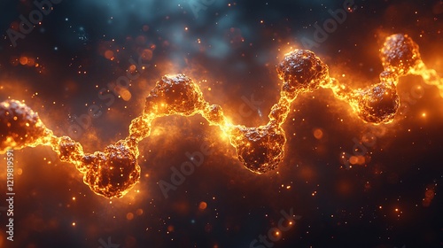 Symbolic representation of glowing nucleotide structures