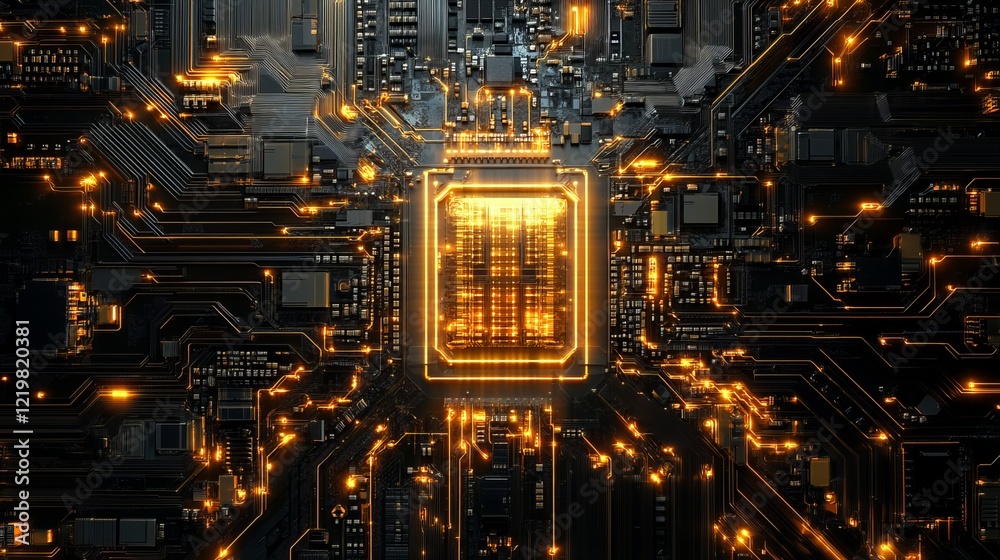 A stunning representation of a futuristic circuit board with glowing elements, symbolizing technology and advancement in digital computing. A vision of progress. A stunning representation of a futuristic circuit board with glowing elements, symbolizing technology and advancement in digital computing. A vision of progress.