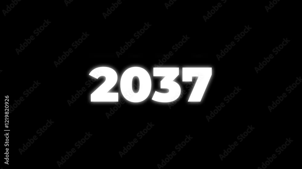 2037 year scrolling animation in 4k resolution with transparent background 2037 year scrolling animation in 4k resolution with transparent background