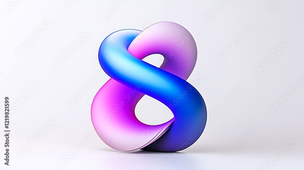 Abstract 3d Rendering of an Infinity Symbol with Vibrant Gradient Colors Abstract 3d Rendering of an Infinity Symbol with Vibrant Gradient Colors