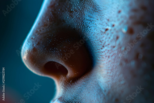 Detailed Close-Up of a Human Nose Highlighting Natural Texture and Structure photo