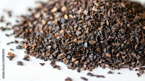 Wallpaper Mural Close-up of cocoa nibs pile on white background Torontodigital.ca