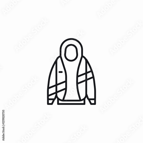 thick hooded jacket icon sign vector