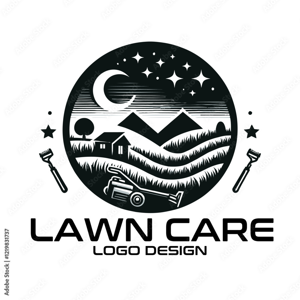 Obraz premium Lawn Care Vector Logo Design