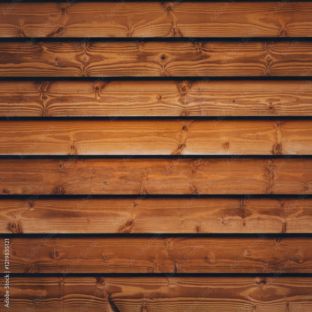 Fototapeta premium Close-up of beautifully grained wooden planks creating a warm, rustic backdrop, showcasing natural patterns and textures in rich hues.