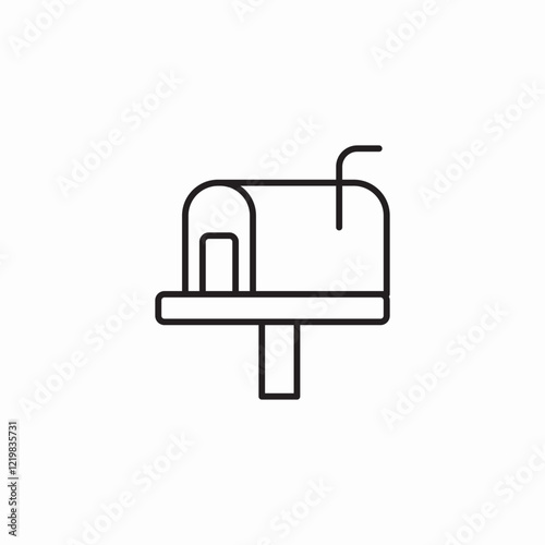 mail road box icon sign vector