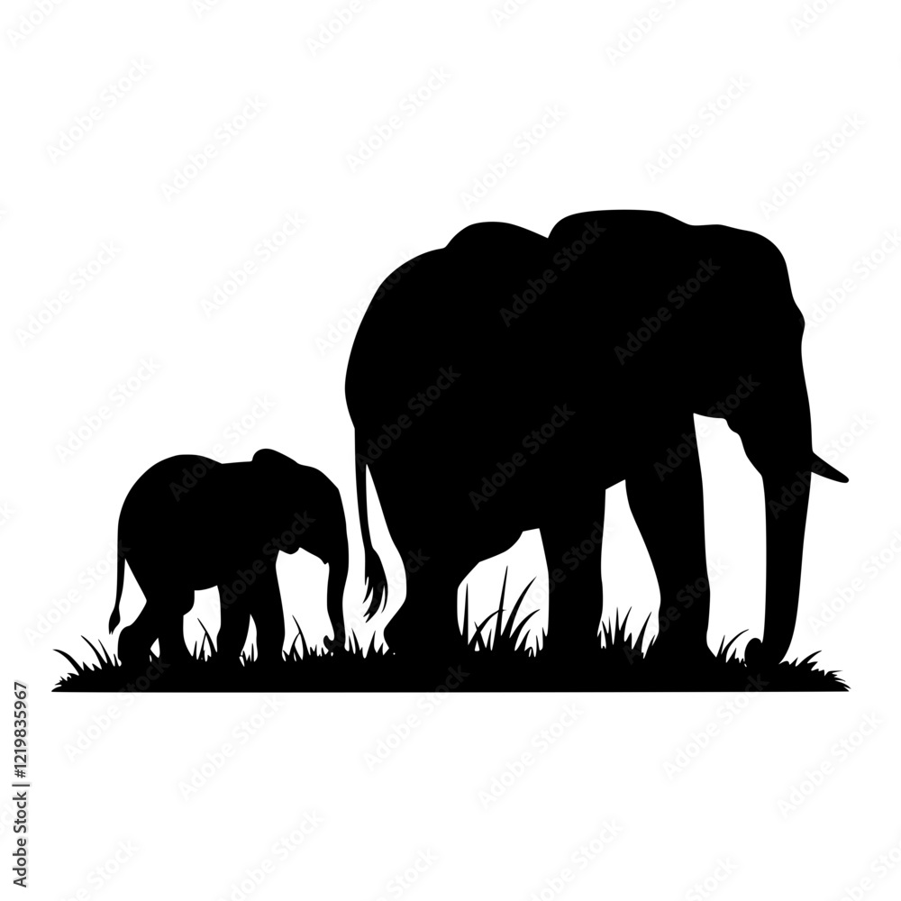 Fototapeta premium Minimal Elephant Silhouette