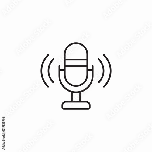 microphone stand icon sign vector