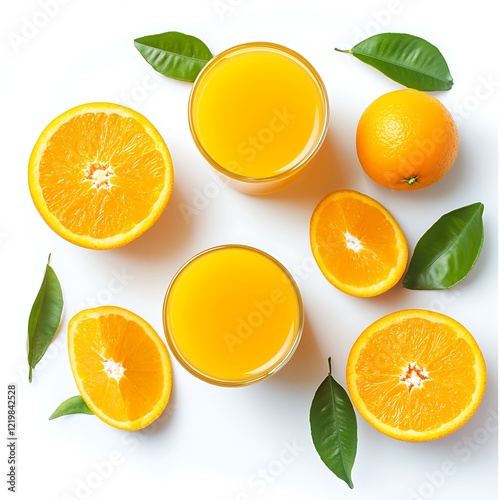 Refreshing Freshly Squeezed Orange Juice in Glasses