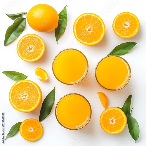 Refreshing Freshly Squeezed Orange Juice in Glasses