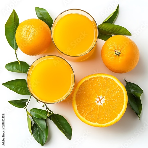 Refreshing Freshly Squeezed Orange Juice in Glasses