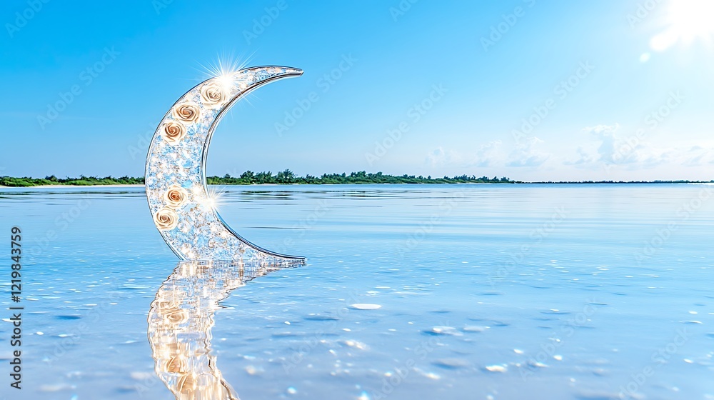 Fototapeta premium Aerial moon reflection