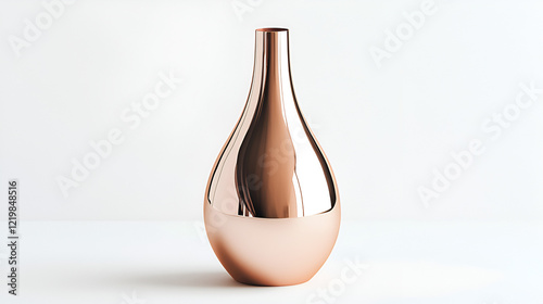 Sleek copper vase on white background.  Perfect for modern home decor or minimalist design.