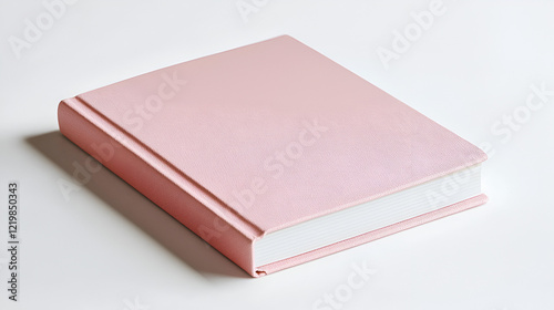 Wallpaper Mural A closed pink book rests on a white surface. Soft lighting creates subtle shadows. Torontodigital.ca