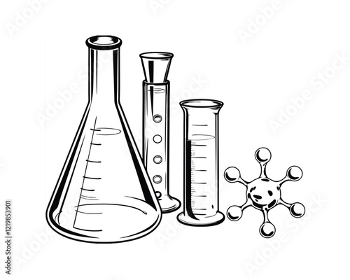 vector chemical laboratory glassware