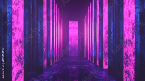 Neon Pillars Pink and Blue ...