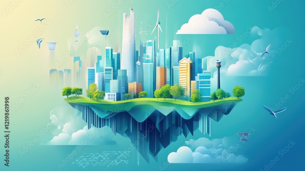 Fototapeta premium Carbon trading mechanisms to support carbon neutrality and emissions reduction.