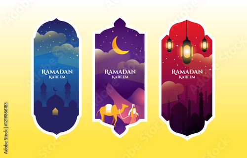 Ramadan Mubarak Kareem Banner sale Season Greeting for Social Media Template vector artwork