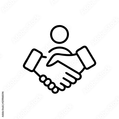 Influencer collaboration icon, isolated vector illustration.