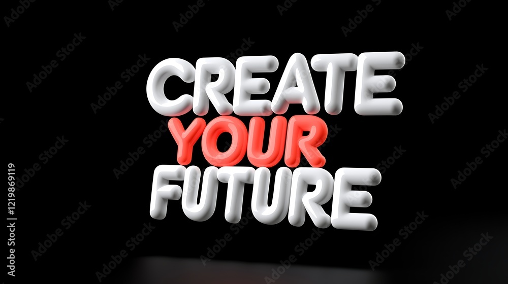 Create Your Future A 3D Typography Design