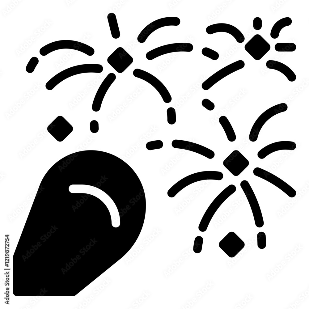 Firework icon, glyph icon style Firework icon, glyph icon style