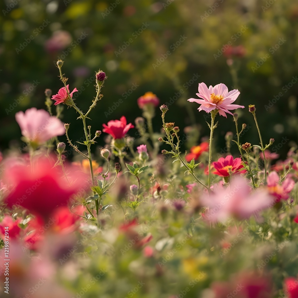 Lush Green Meadow with Wildflowers Lush Green Meadow with Wildflowers