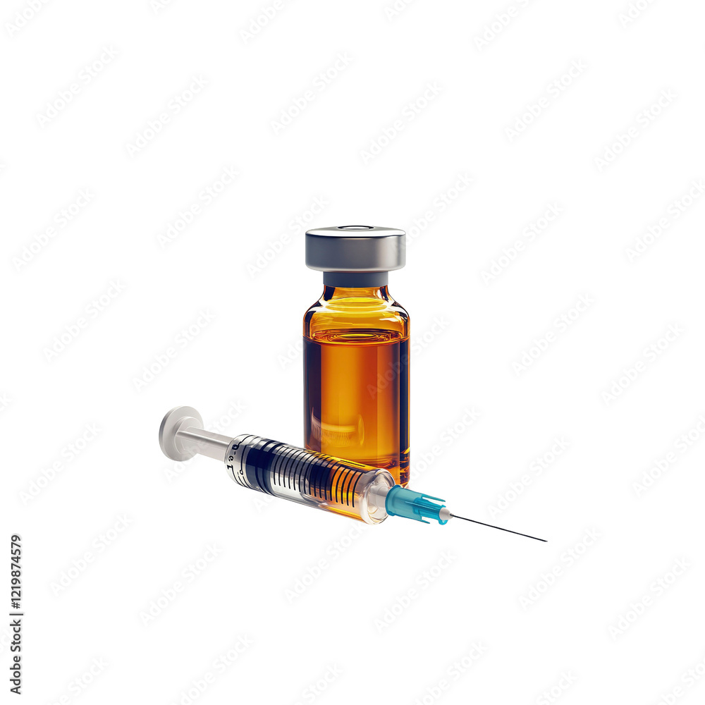 Medical Syringe and Vaccine Vial Ready for Injection Medical Syringe and Vaccine Vial Ready for Injection