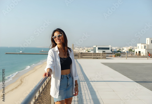 person walking on the beach photo