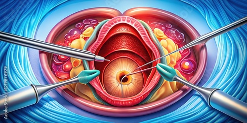 Cervical Biopsy Procedures: LEEP, Cold Knife Cone, LLETZ - Medical Illustration photo