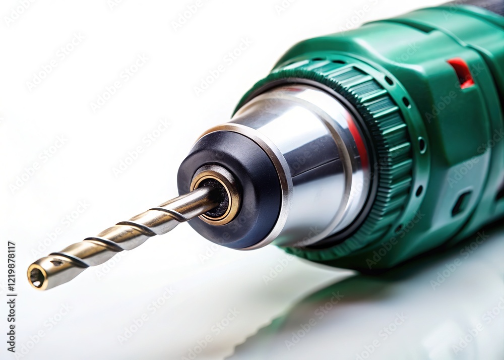 Electric drill, sharp focus, shallow depth, white background. Electric drill, sharp focus, shallow depth, white background.