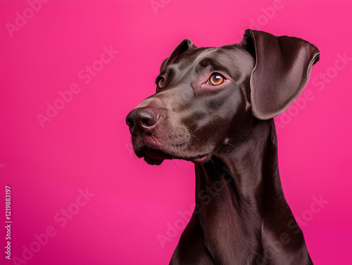 Wallpaper Mural portrait of a dog on magenta background Torontodigital.ca