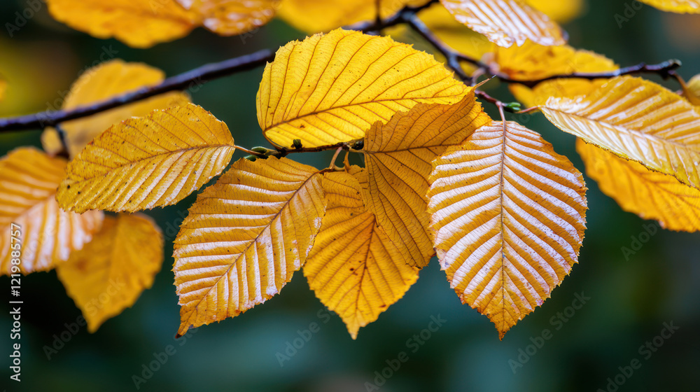 A close-up of vibrant yellow leaves on a branch, showcasing autumn's beauty. A close-up of vibrant yellow leaves on a branch, showcasing autumn's beauty.