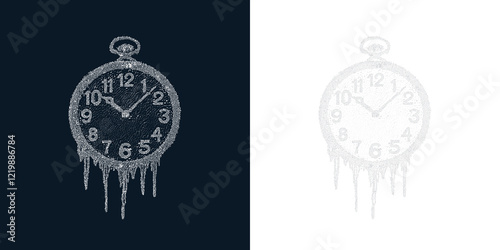 Free Download Frozen pocket watch melting on transparent background - GFXLoad