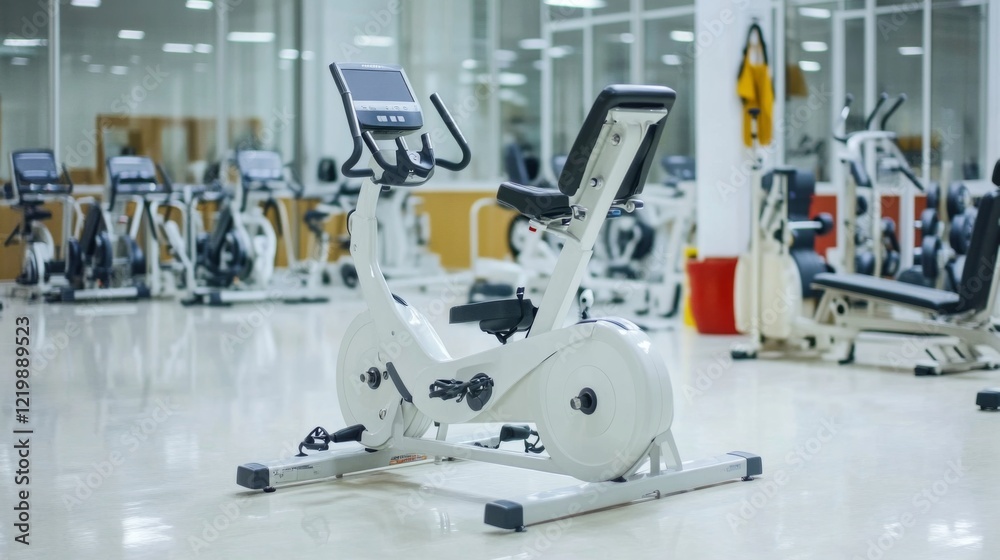 Modern rehabilitation facility equipment in a bright, spacious clinic with patients using advanced tools for physical therapy. Innovative healthcare technology supporting recovery and wellness. Modern rehabilitation facility equipment in a bright, spacious clinic with patients using advanced tools for physical therapy. Innovative healthcare technology supporting recovery and wellness.