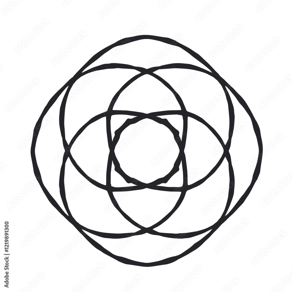 Black and white spheres mandala design Black and white spheres mandala design