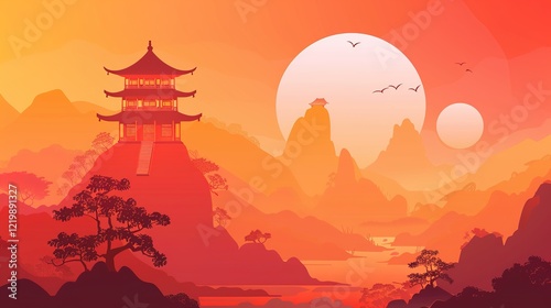 Mountain_Freepik_Fantasy_landscape_chinese_temple