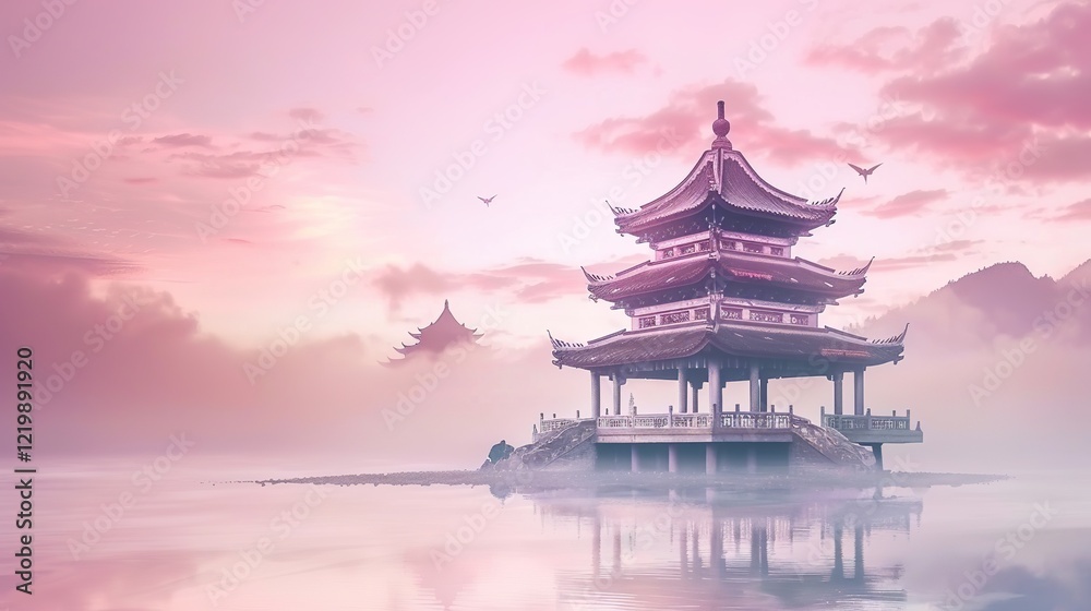 Obraz premium _Pagoda_Freepik_Fantasy_landscape_chinese_temple_fant