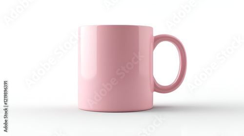 A simple, light pink mug against a white background. Perfect for showcasing your designs or branding.