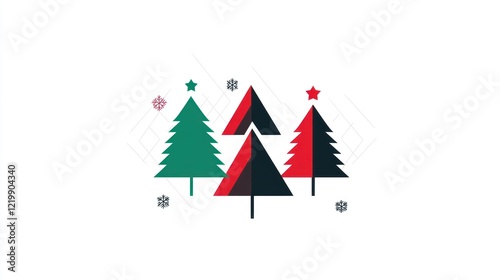 Free Download Geometric Christmas Trees: A Minimalist Winter Design - GFXLoad