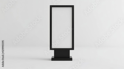 Blank black vertical outdoor advertising billboard mockup. photo