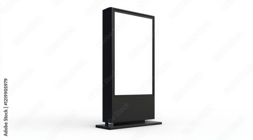 Blank black vertical outdoor advertising lightbox mockup. Blank black vertical outdoor advertising lightbox mockup.