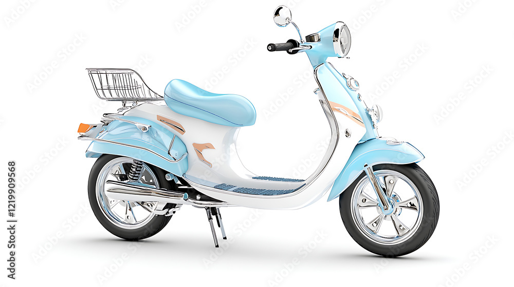 Obraz premium Vector illustration of a vintage scooter isolated on white background