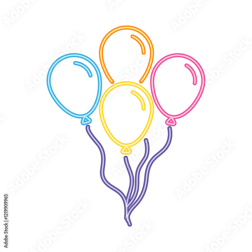 bunch balloon helium neon