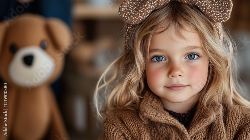 Toddler girl in Mango brand clothes photo